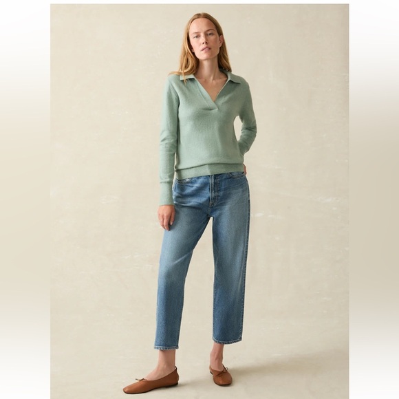 Faherty “Jackson” Sweater Polo In Jadeite Heather Small Excellent Condition! - Picture 3 of 10